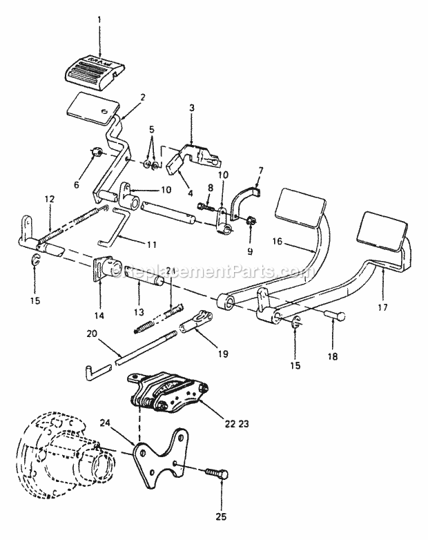 Brakes And Connections Diagram and Parts List for 2086 880001-899000, 14A-735-100, 146-735-100 Cub Cadet Lawn Tractor